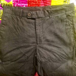 H&M’s M men’s Slim Fit linen dress pants- black